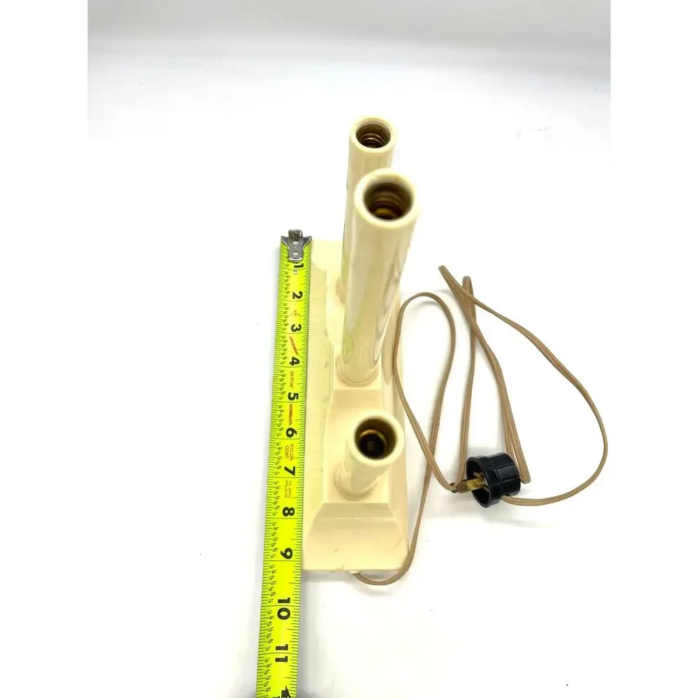 Vintage MCM Candle Candolier Plastic 3 Candle Drip Christmas Electric Light